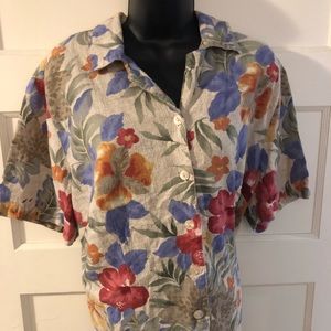 Alfred Dunner Floral Button Down Shirt 18W